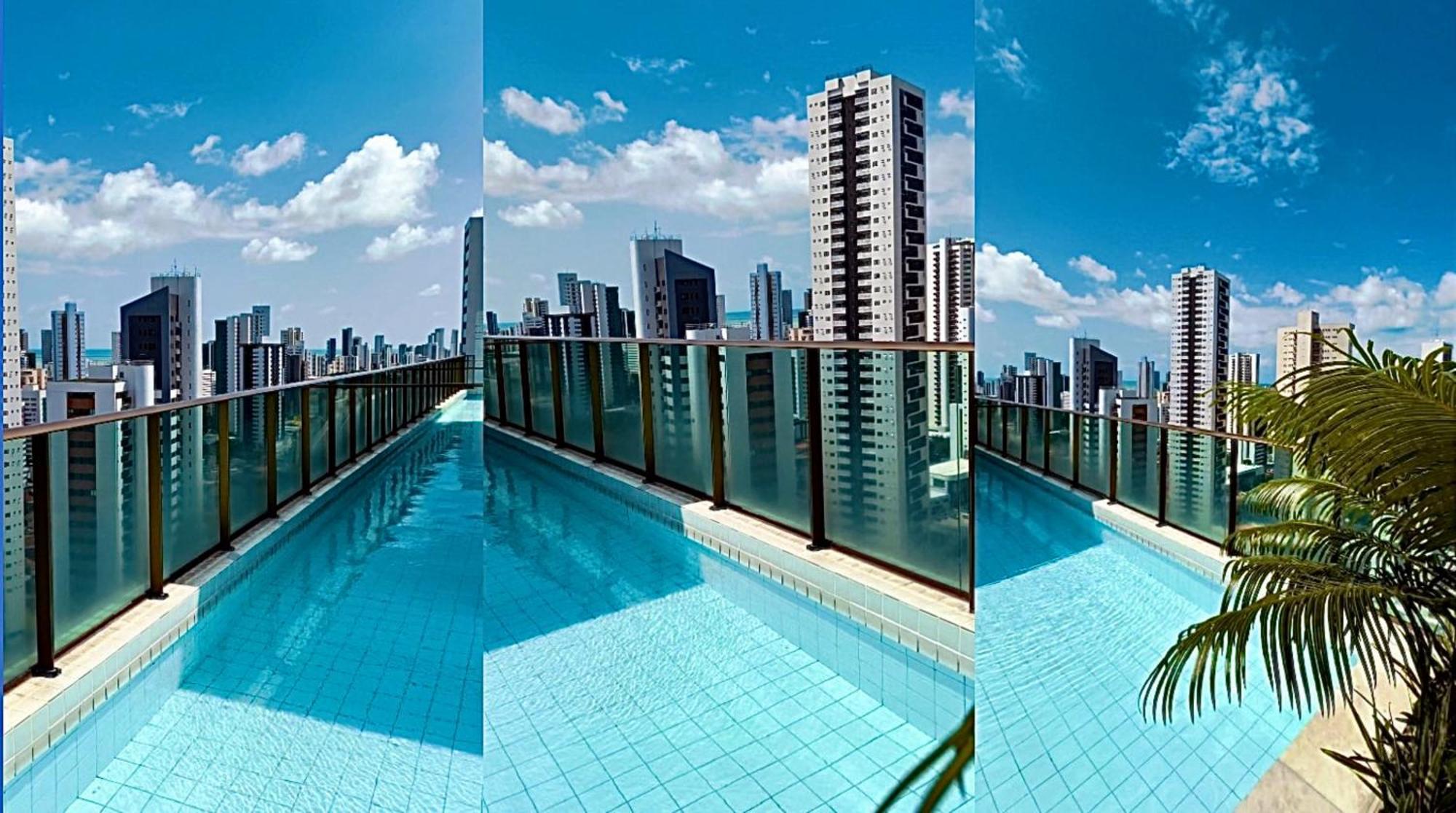 Flat Piscina No Rooftop Aluguel Temporada Em Récife Extérieur photo